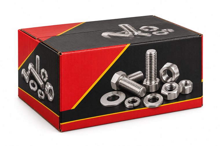 Bulk export carton for stainless steel fasteners