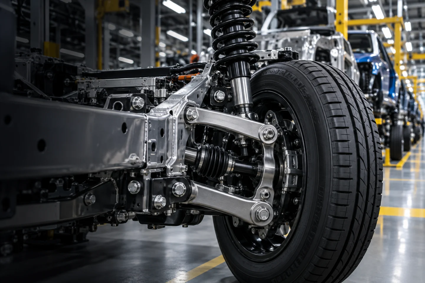 Engineers measuring threaded fasteners for transport assemblies
